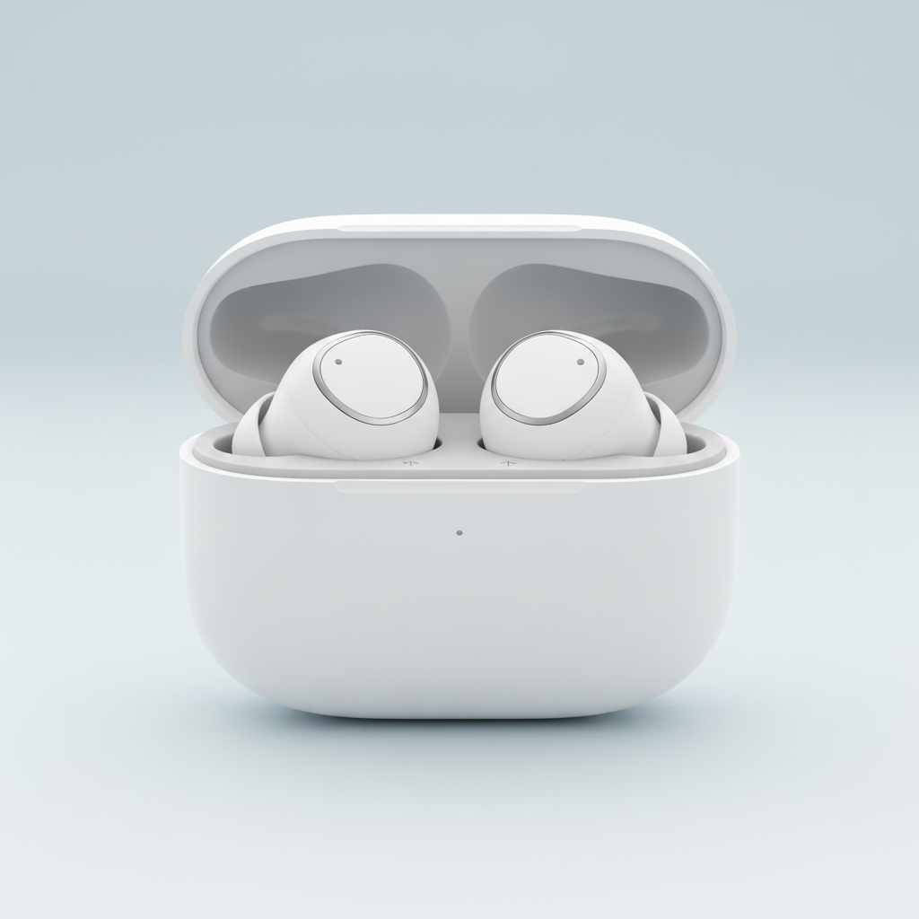 Auricolari Bluetooth True Wireless bianchi con custodia di ricarica