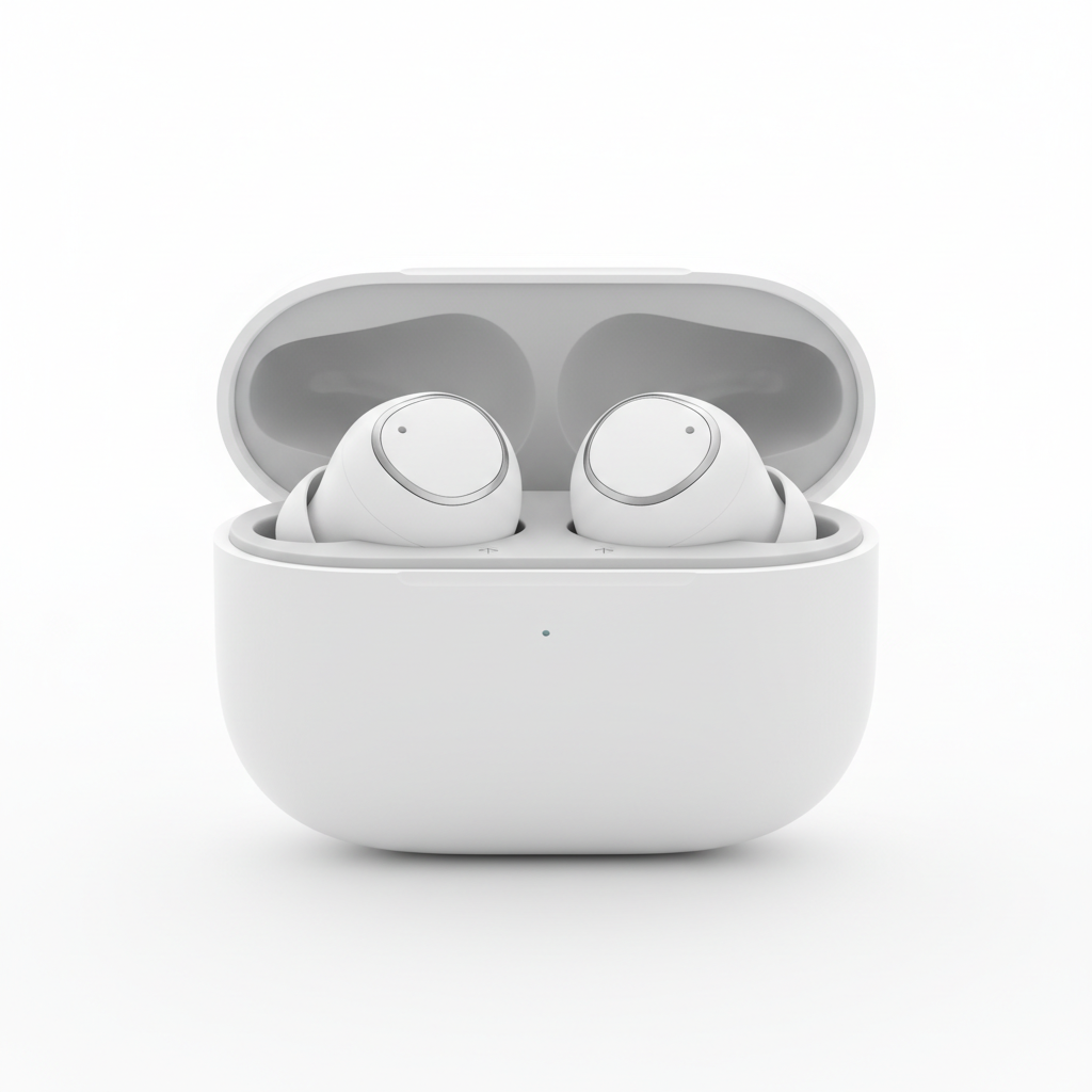 Auricolari Bluetooth True Wireless bianchi con custodia di ricarica